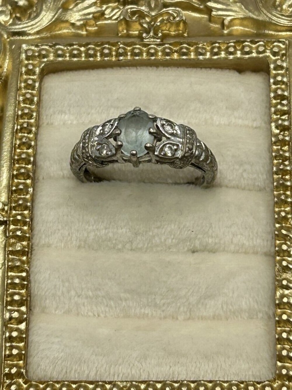 Vintage Ring 925 Sterling Silver Topaz Size 10 Clear Cubic Zirconia Elegant Gift